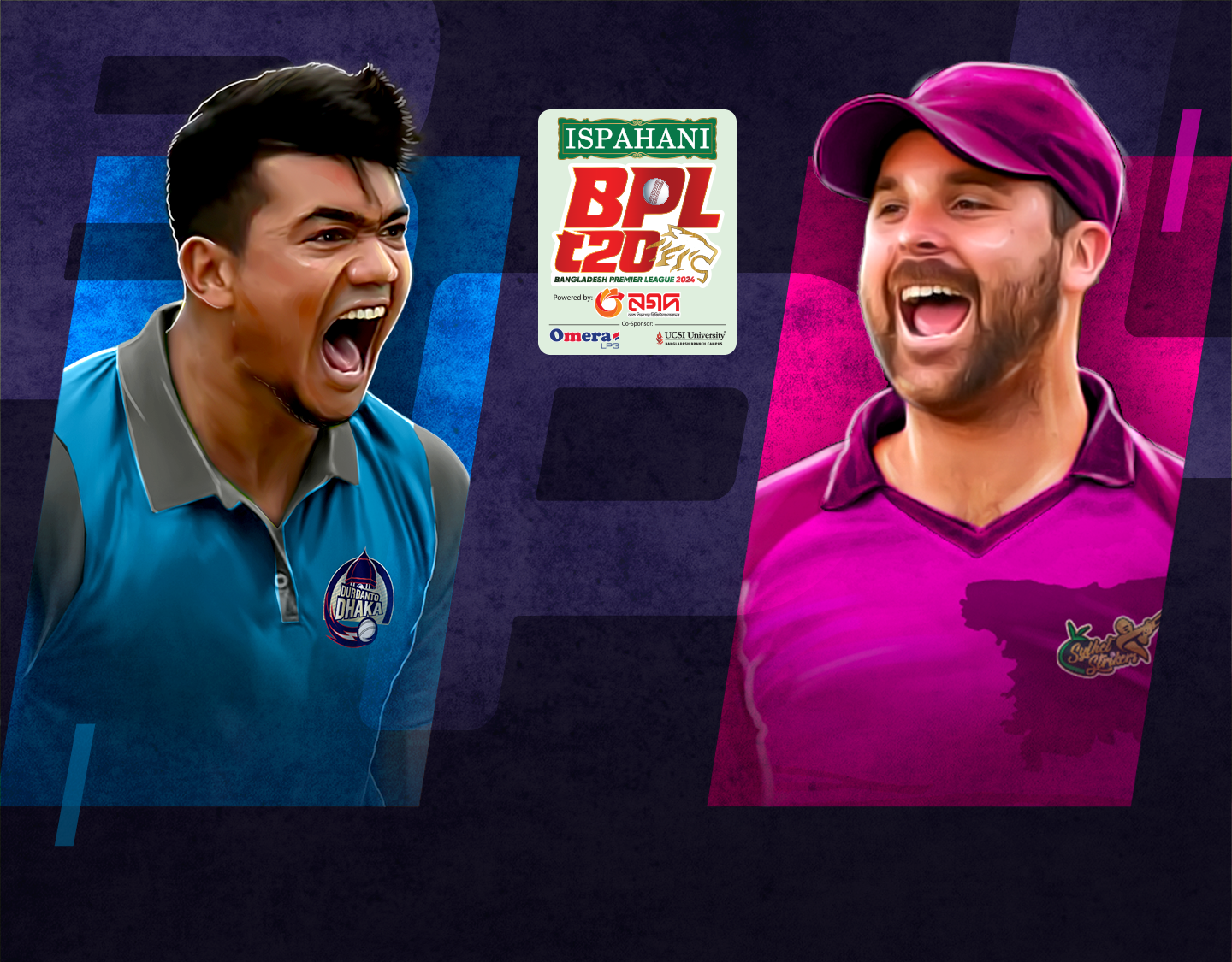 Match 24 of bangladesh premier league, 2024: durdanto dhaka vs sylhet strikers banner