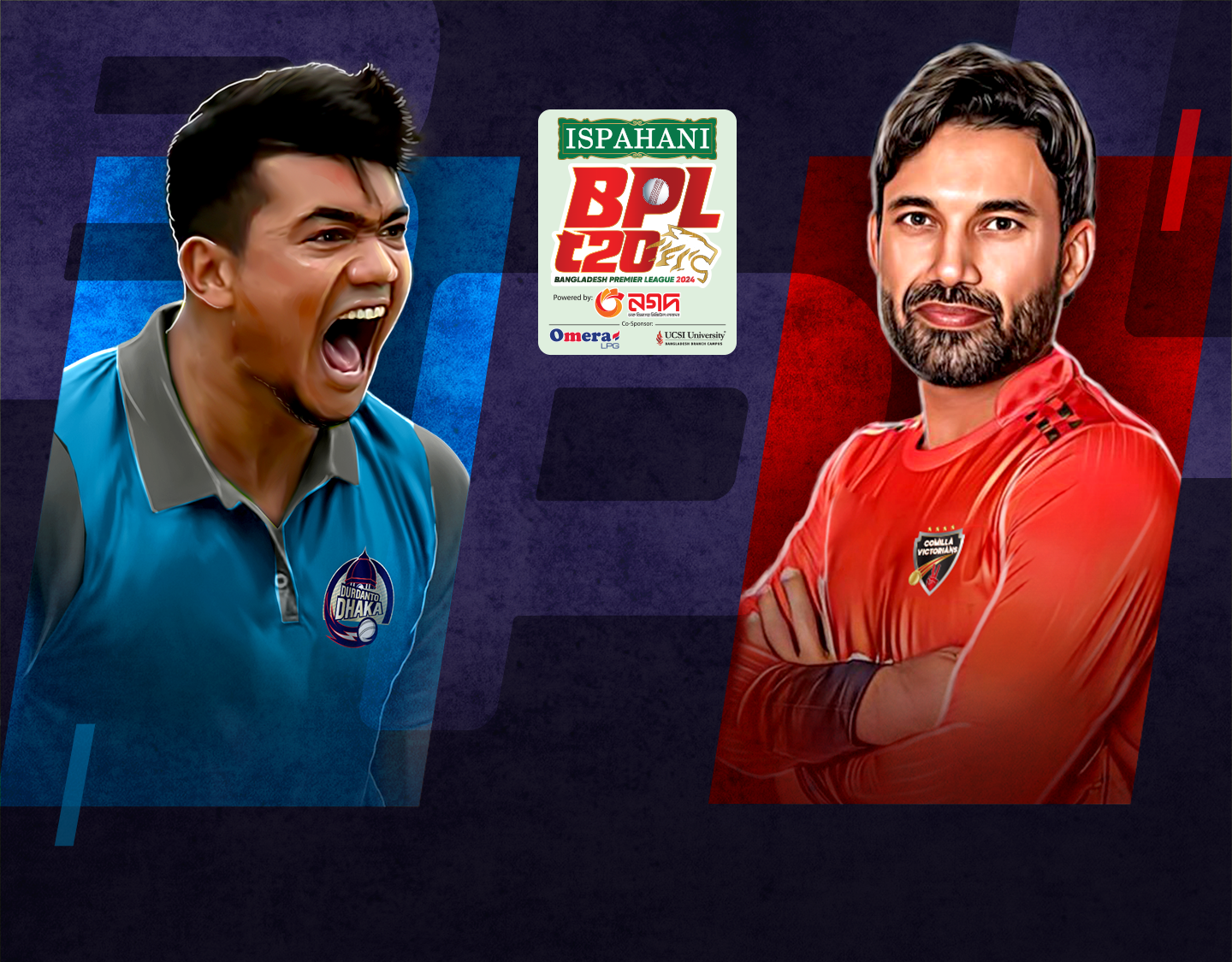 Match 26 of bangladesh premier league, 2024: durdanto dhaka vs comilla victorians banner