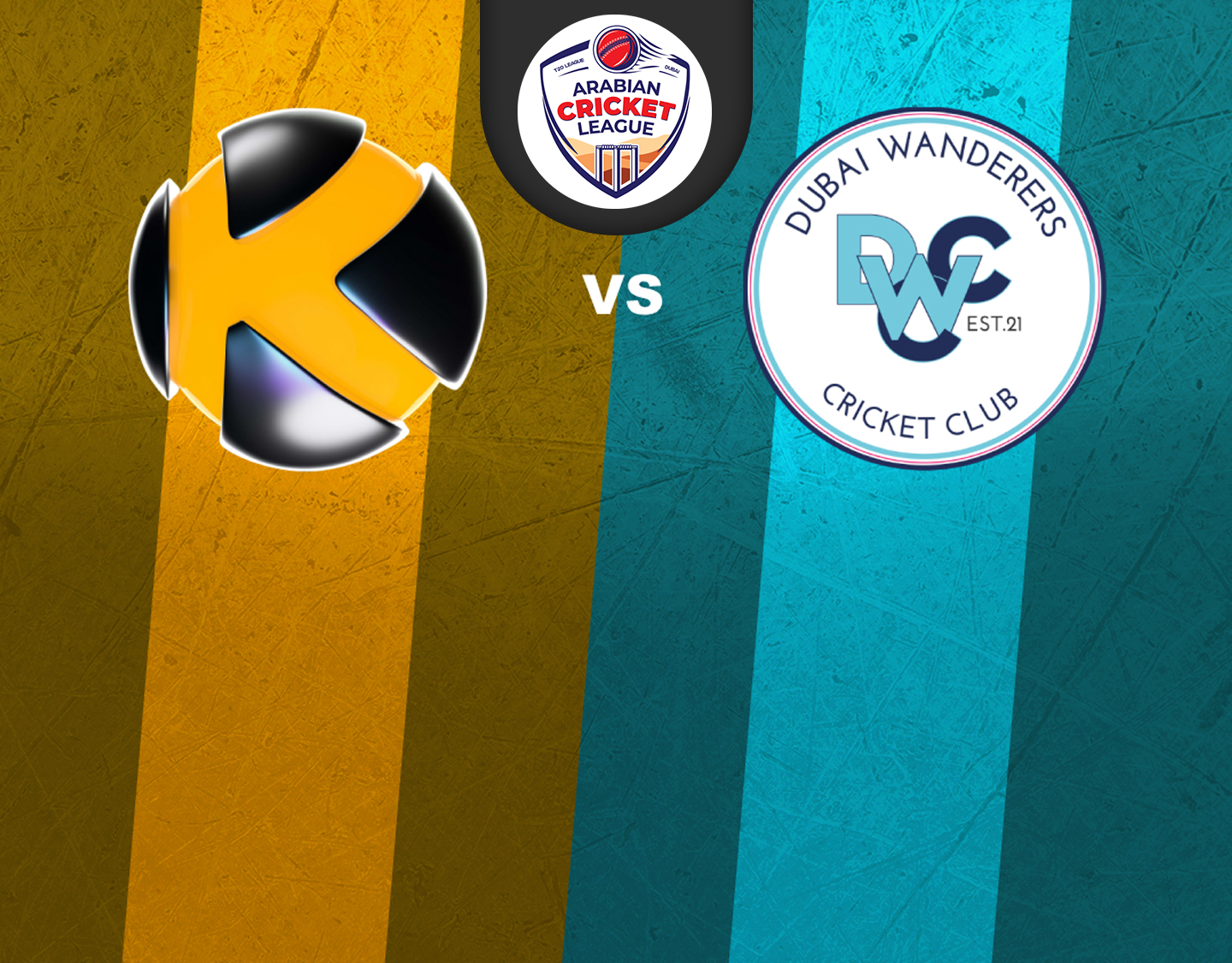 Match 32 of icca arabian cricket league round 2: karwan cricket club vs dubai wanderers banner