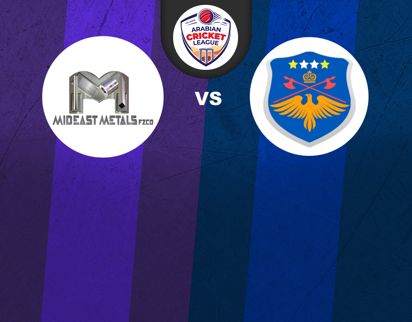 Match 35 of icca arabian cricket league round 2: mid-east metals vs golden sapero technical service banner