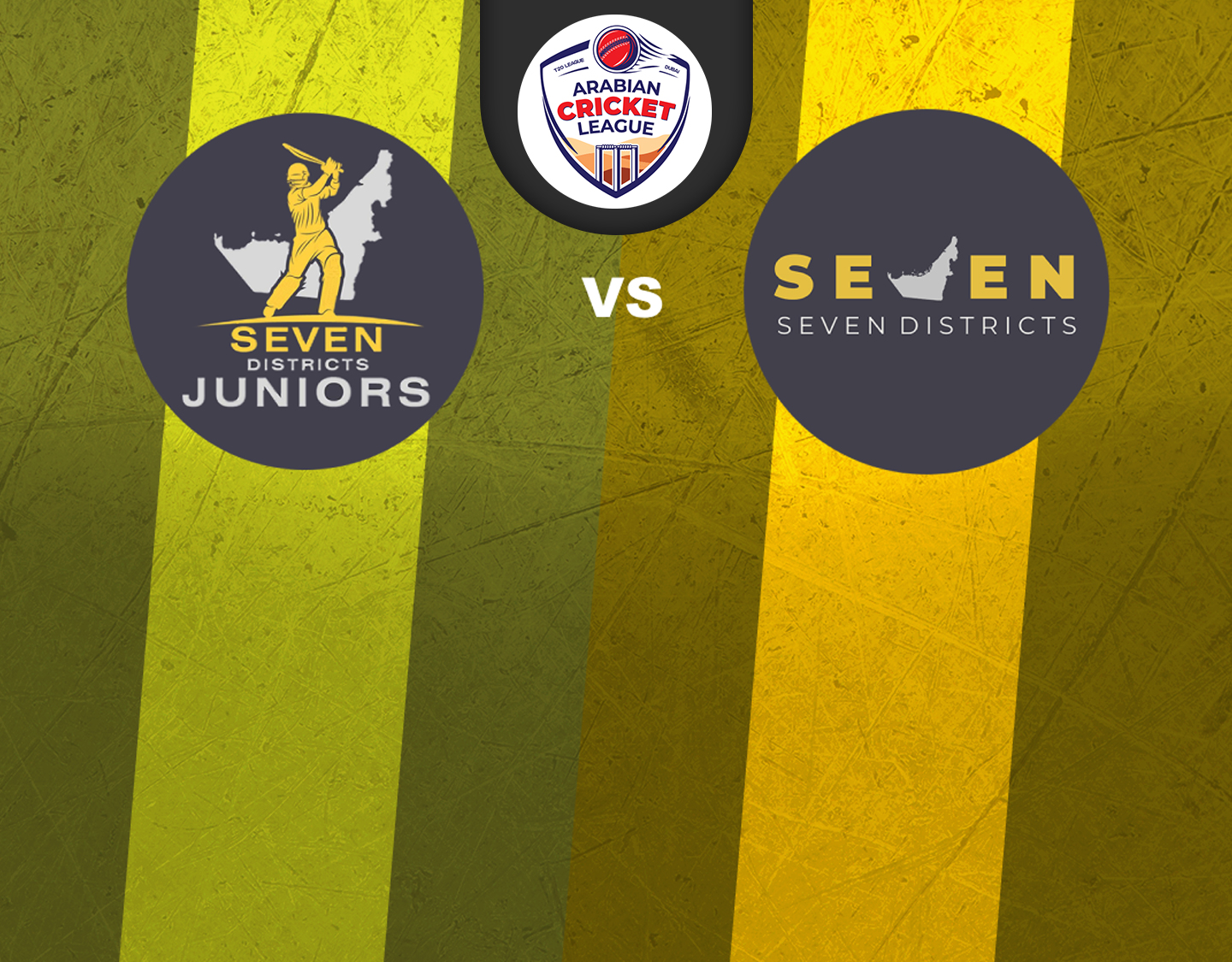Match 44 of icca arabian cricket league round 2: seven districts juniors vs seven districts banner