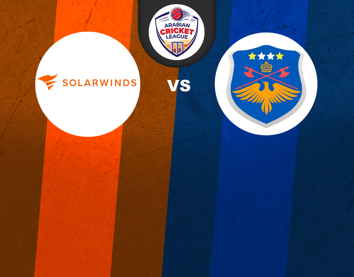 Match 55 of icca arabian cricket league round 2: spades real estate vs golden sapero technical service banner