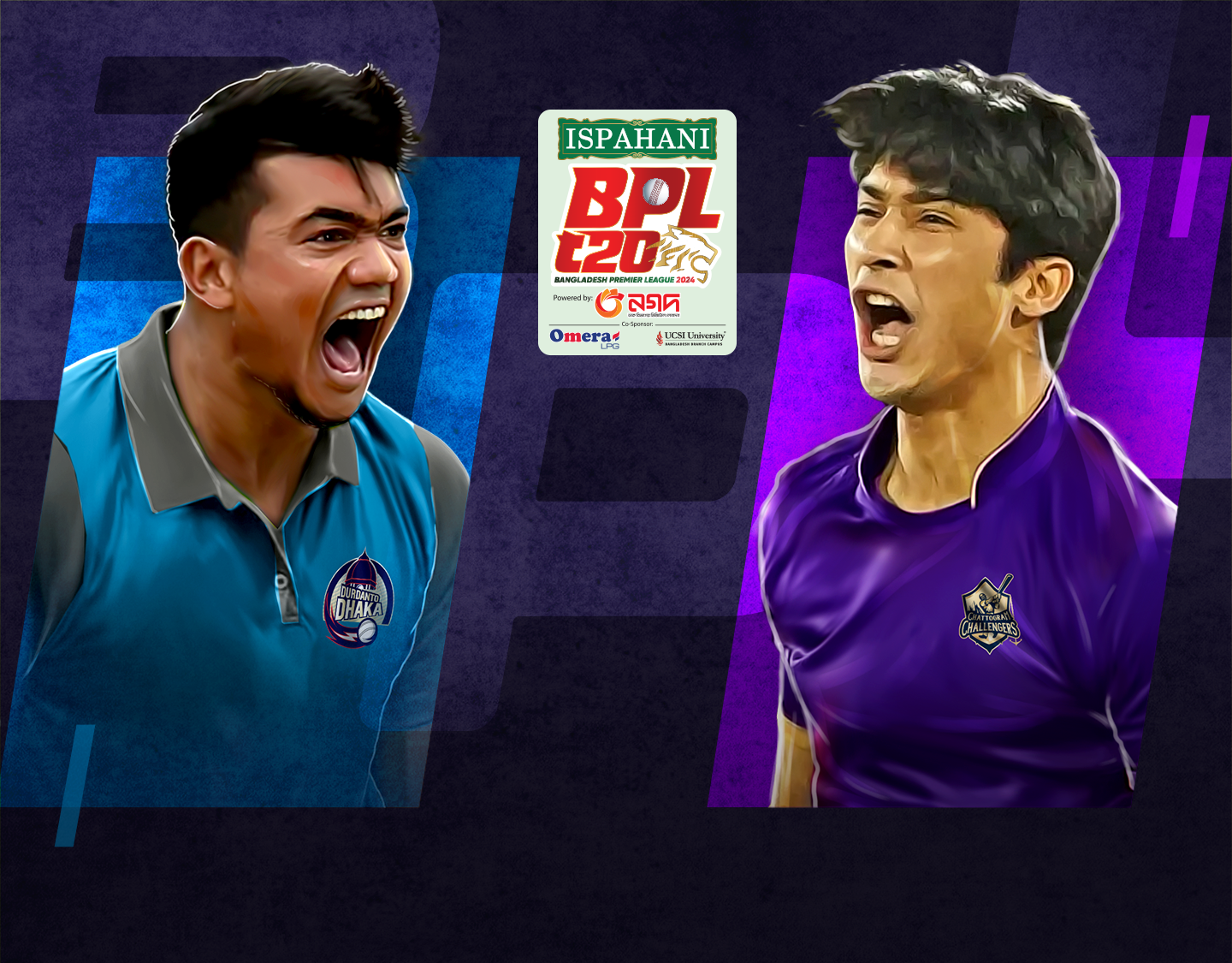 Match 5 of bangladesh premier league, 2024: durdanto dhaka vs chattogram challengers banner