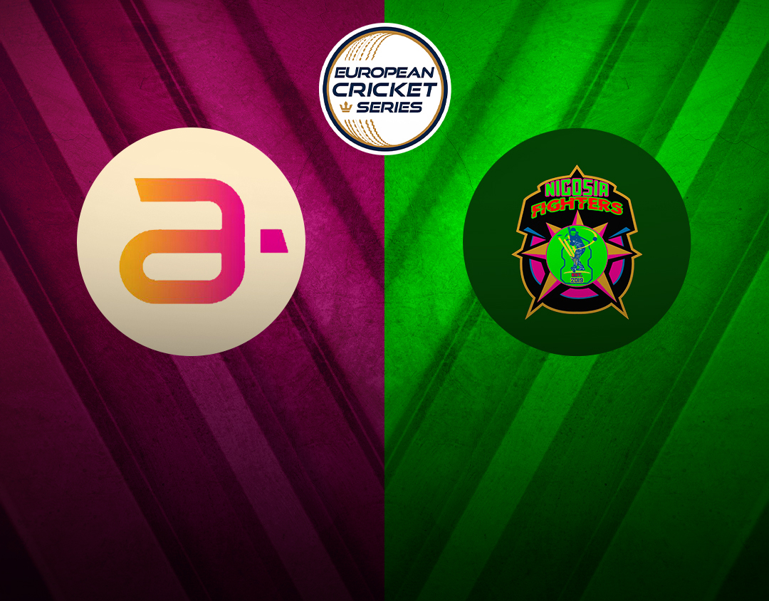 Match 23 of ecs cyprus, 2024: amdocs cc vs nicosia fighters banner