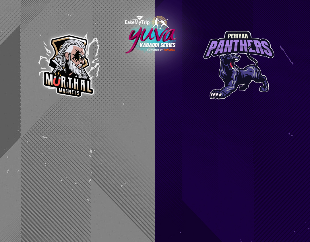 Match #99 of easemytrip yuva kabaddi series winter edition banner