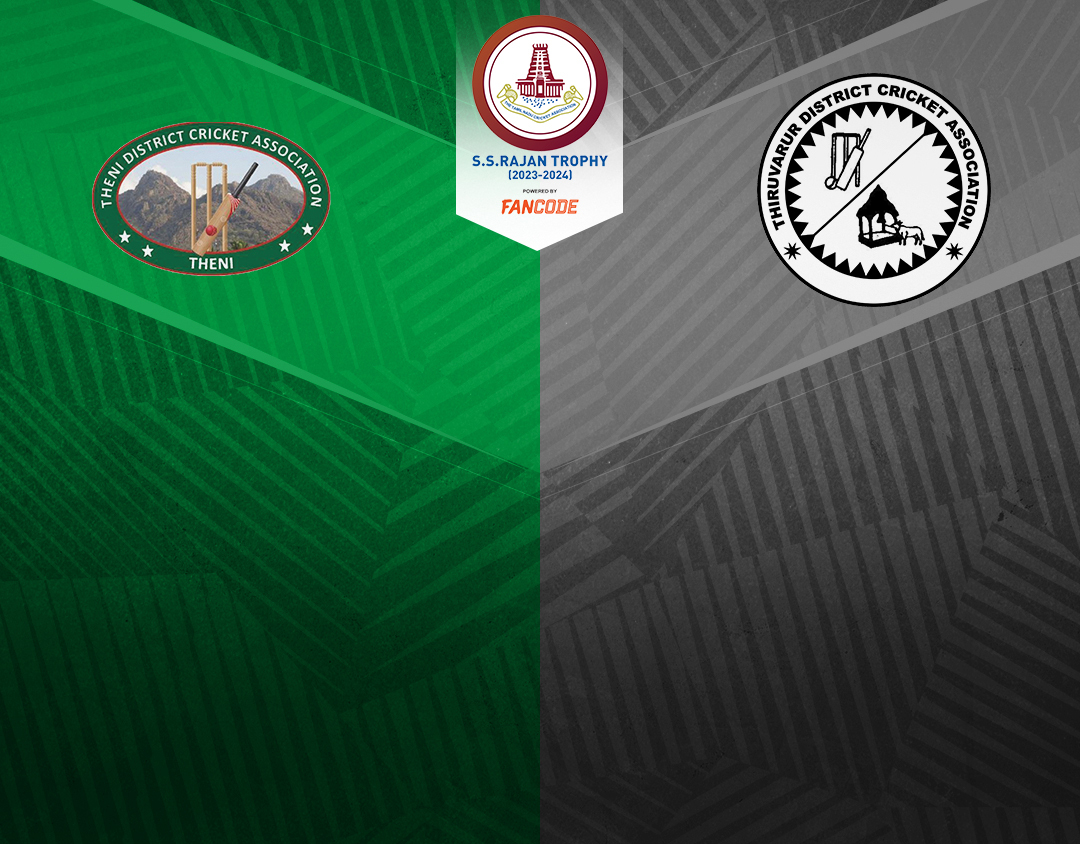 Match 58 of tnca ss rajan t20 trophy, 2024: theni vs thiruvarur banner