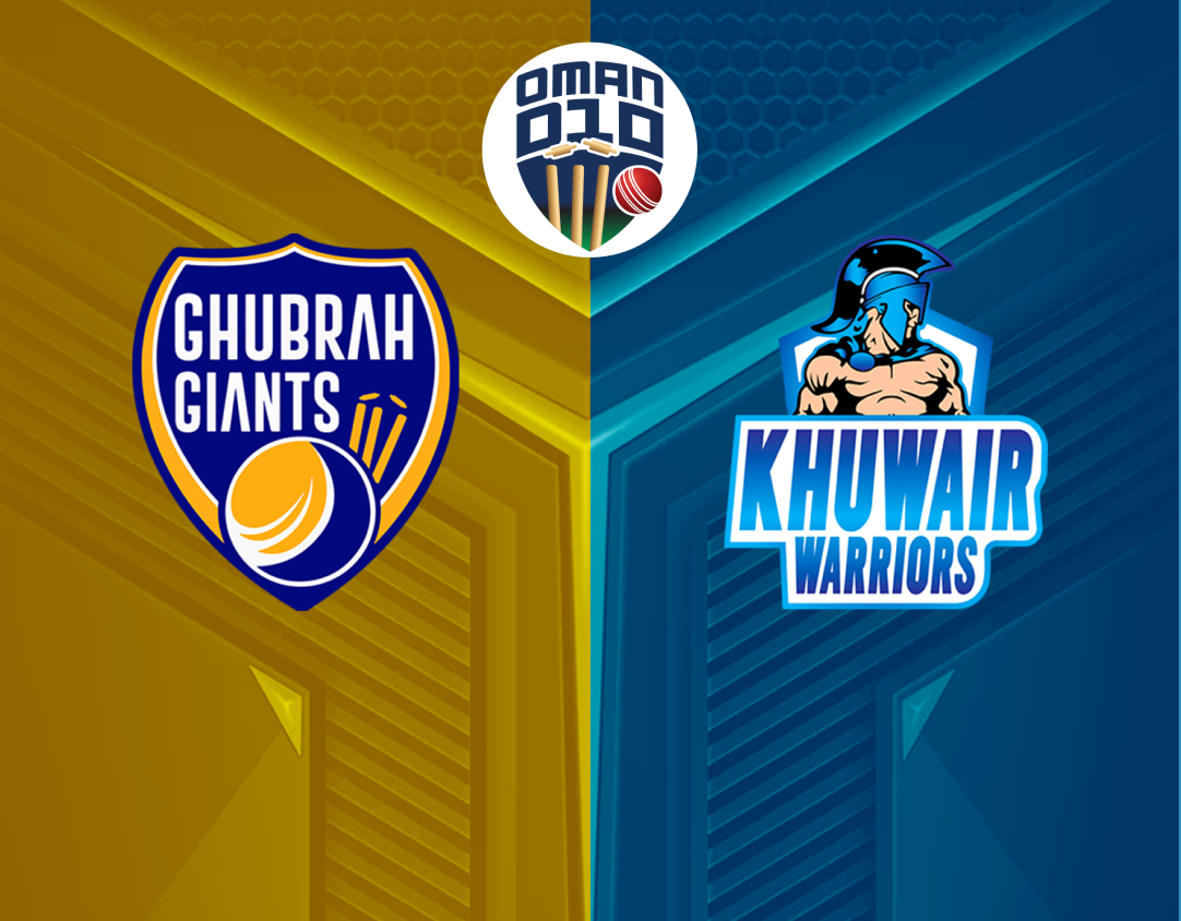 Match 11 of oman d10 league, 2024: ghubrah giants vs khuwair warriors banner