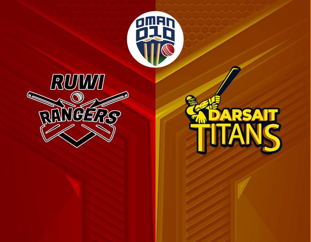Match 4 of oman d10 league, 2024: ruwi rangers vs darsait titans banner