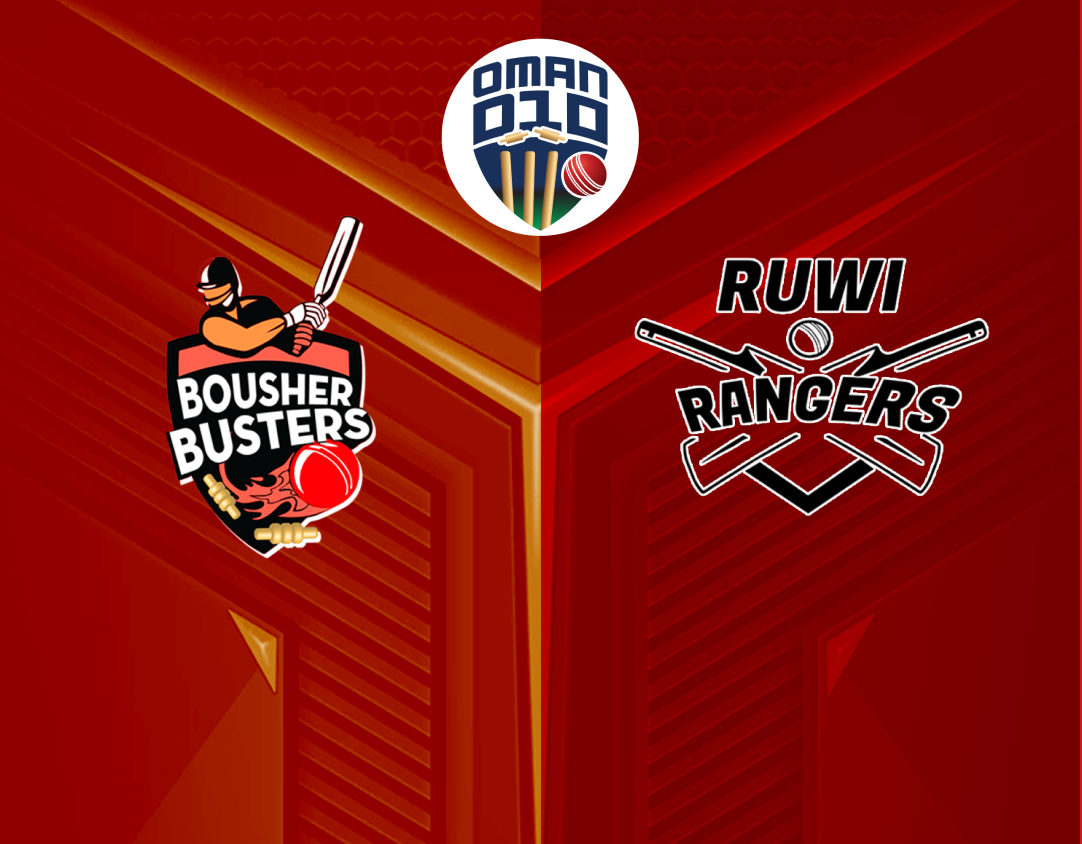 Match 8 of oman d10 league, 2024: bousher busters vs ruwi rangers banner