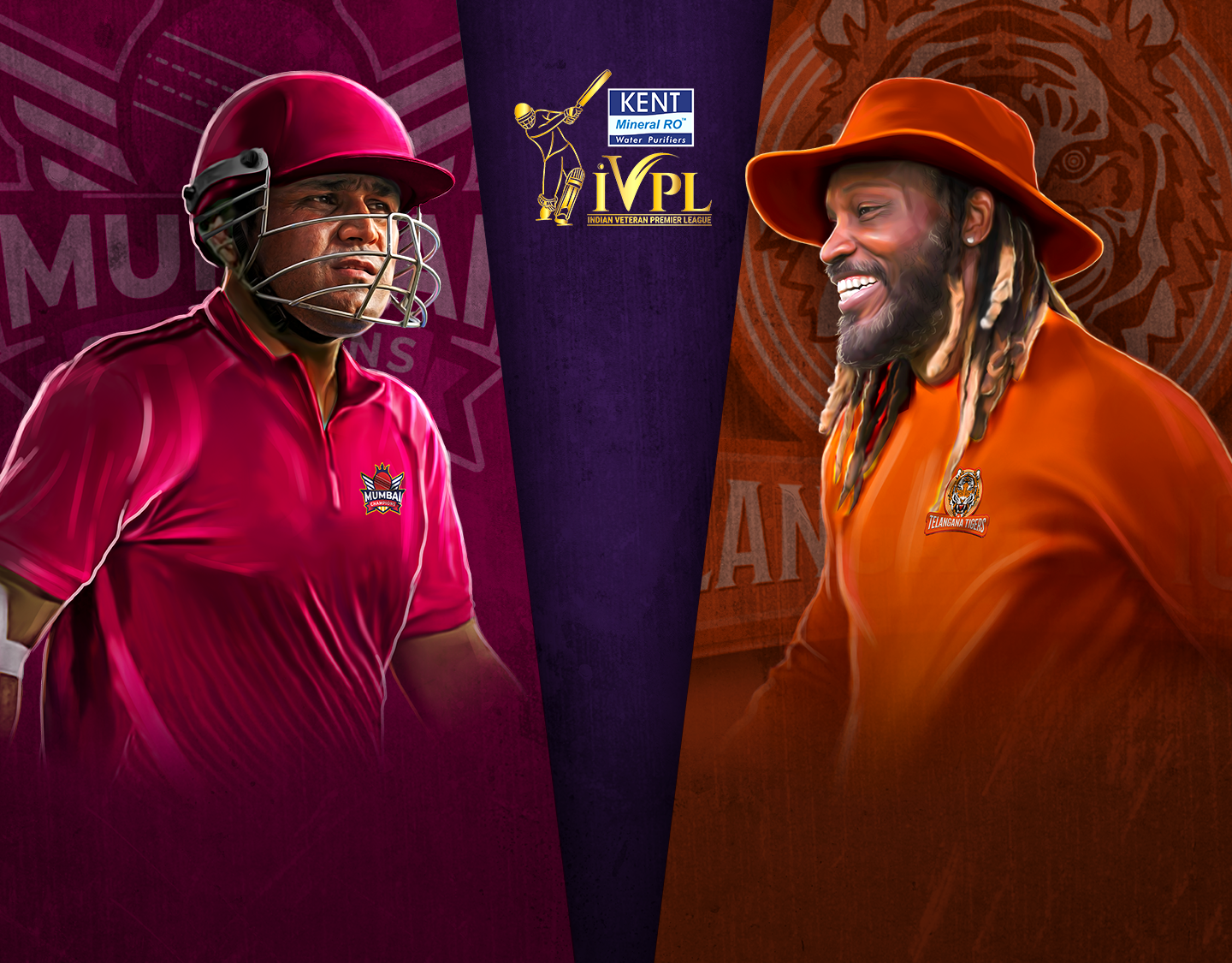 Match 1 of indian veterans premier league: mumbai champions vs telangana tigers banner