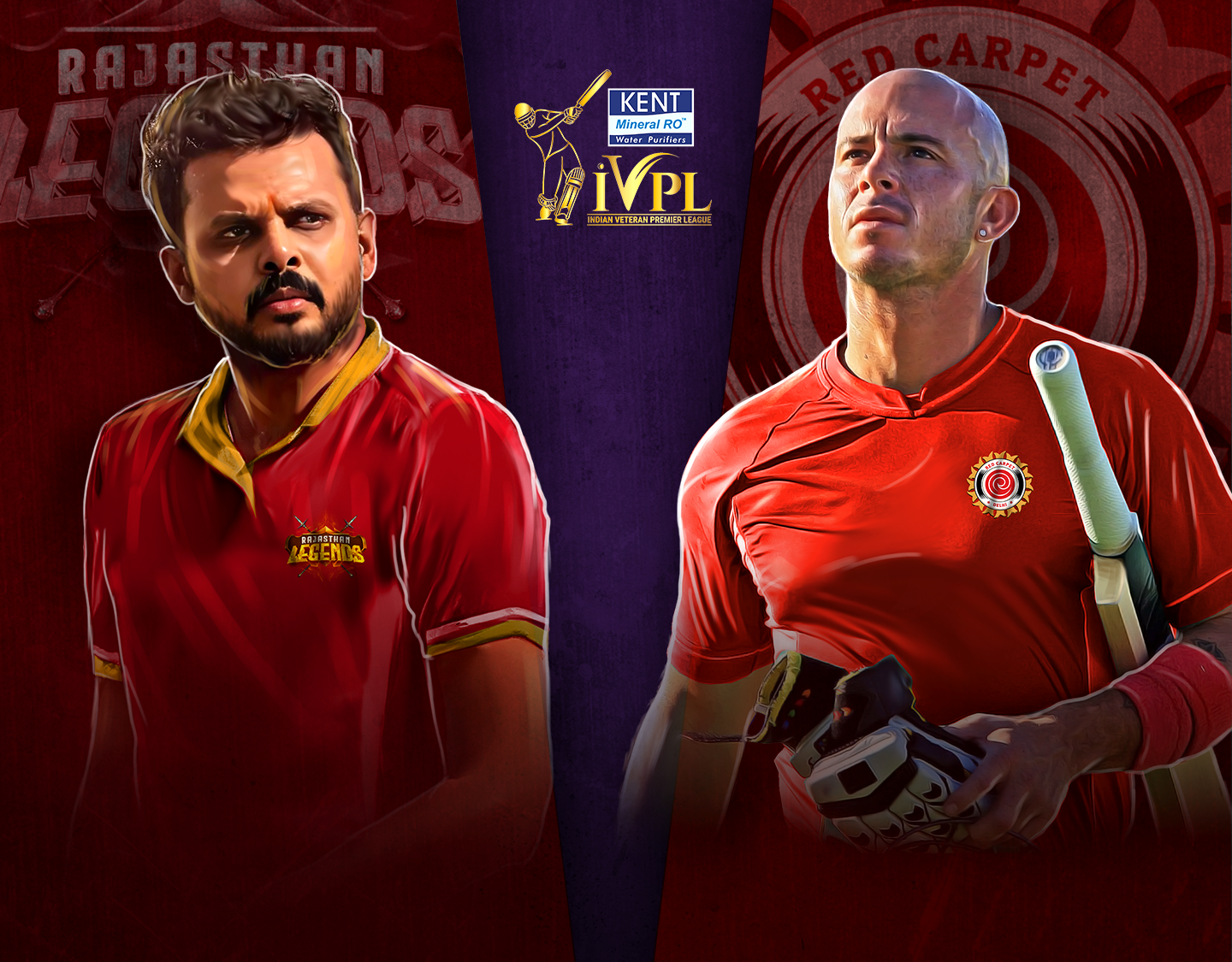 Match 13 of indian veterans premier league: rajasthan legends vs red carpet delhi banner