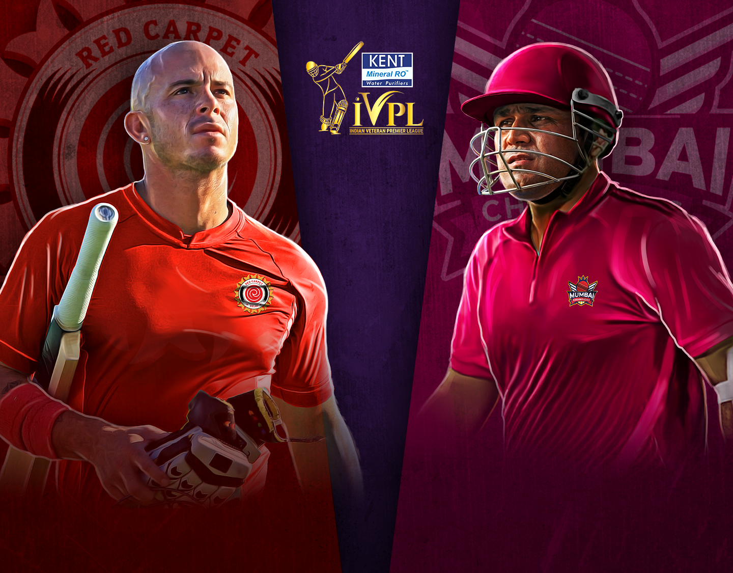 1st semi-final of indian veterans premier league: mumbai champions vs red carpet delhi banner