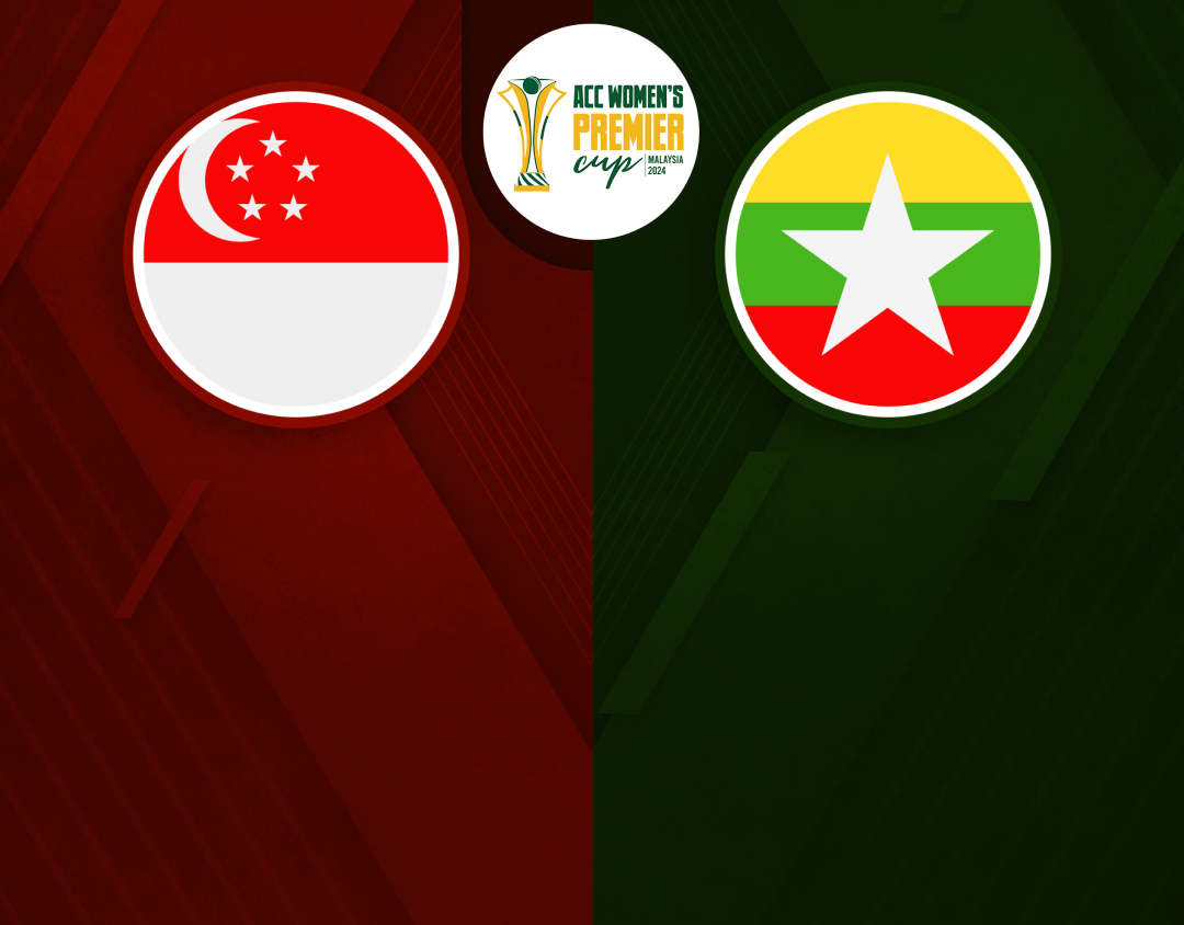 Match 14 of acc women's t20 premier cup, 2024: myanmar women vs singapore women banner