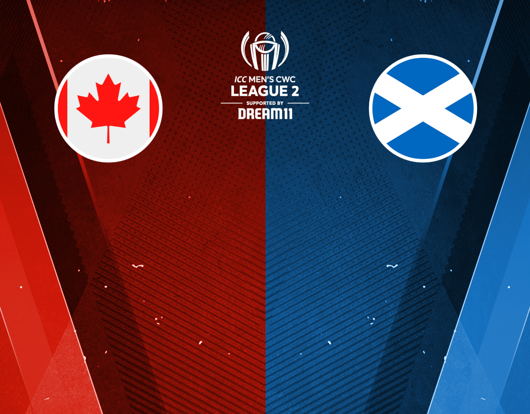 Match 2 of icc cwc league 2, 2023-27: canada vs scotland banner