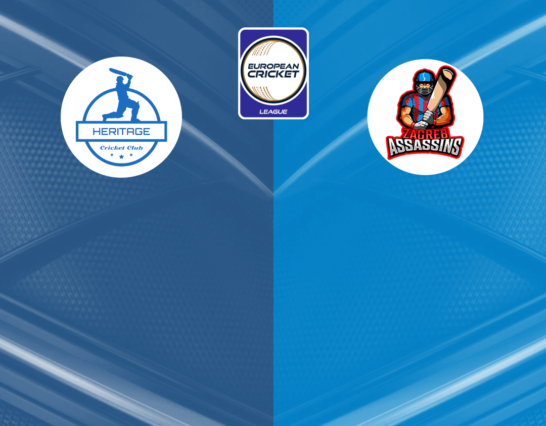 Group a - match 5 of european cricket league, 2024: heritage cc vs zagreb assassins banner