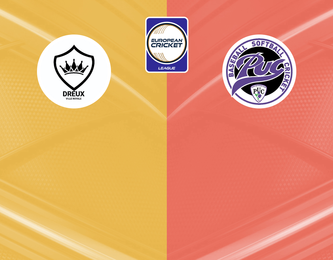 Group d - match 6 of european cricket league, 2024: dreux vs paris université club banner