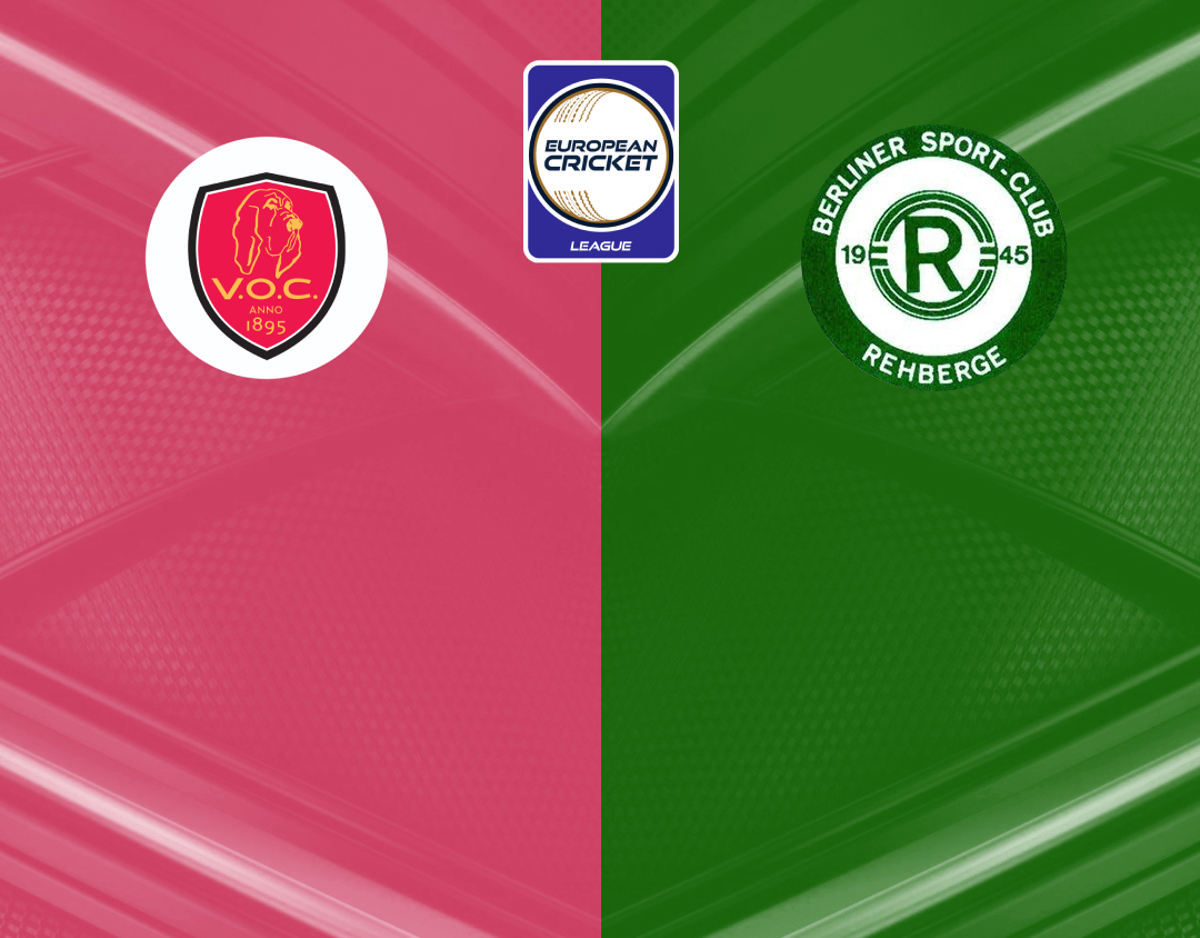 Group e - match 1 of european cricket league, 2024: v.O.C. Rotterdam vs bsc rehberge banner