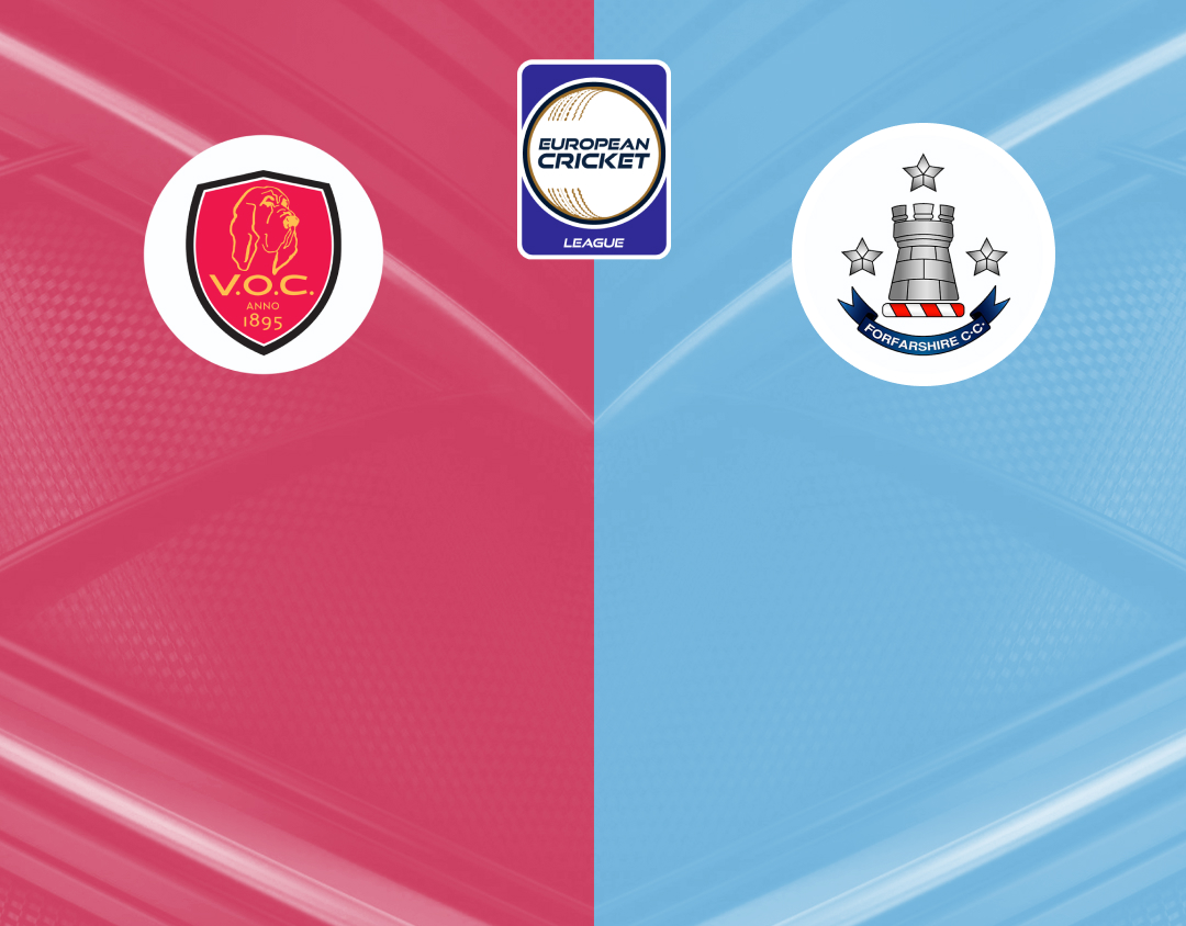 Group e - match 7 of european cricket league, 2024: v.O.C. Rotterdam vs forfarshire banner
