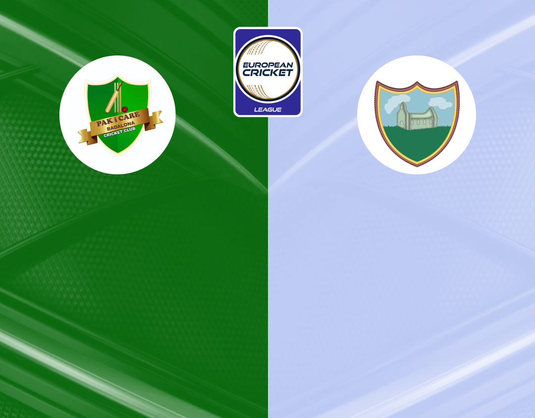 Group f - match 2 of european cricket league, 2024: pak i care badalona vs crosby banner