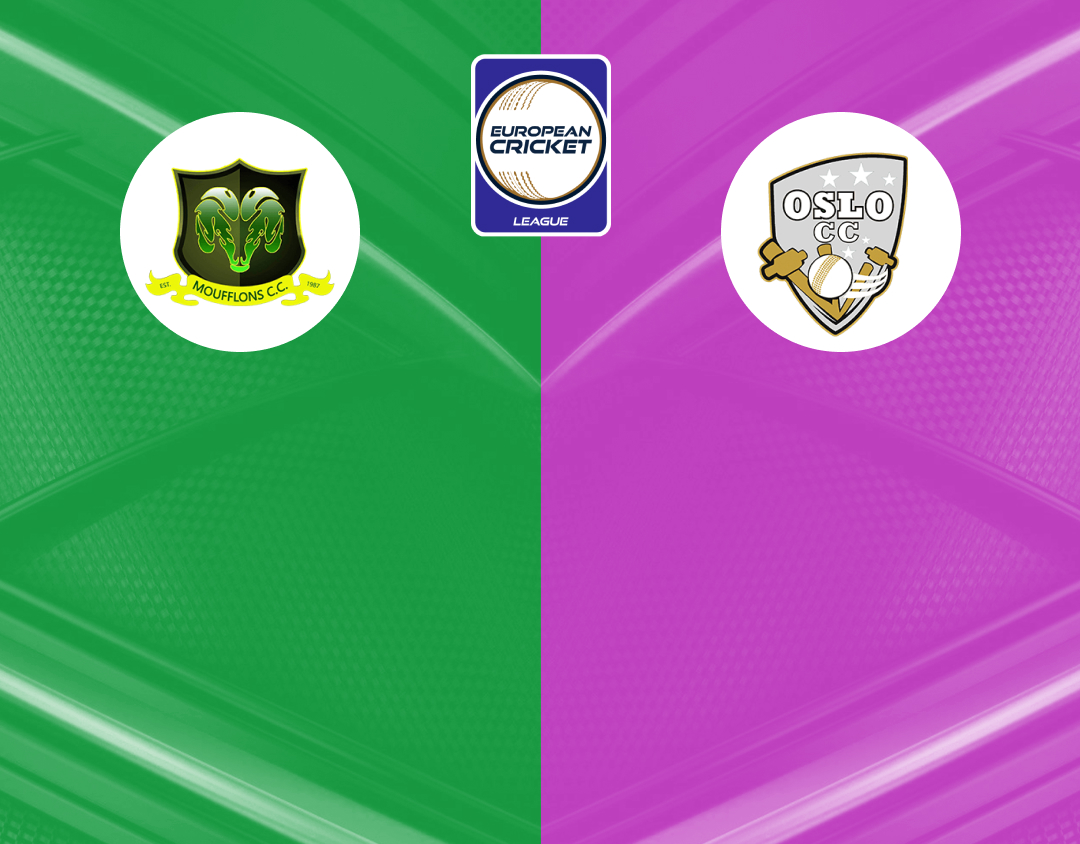 Match #88 of european cricket league, 2024: moufflons vs oslo ck banner