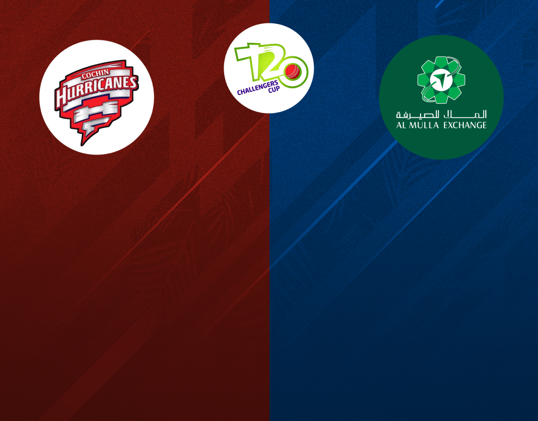 Match 27 of kcc t20 challengers cup, 2024: al mulla exchange - b vs cochin hurricanes banner