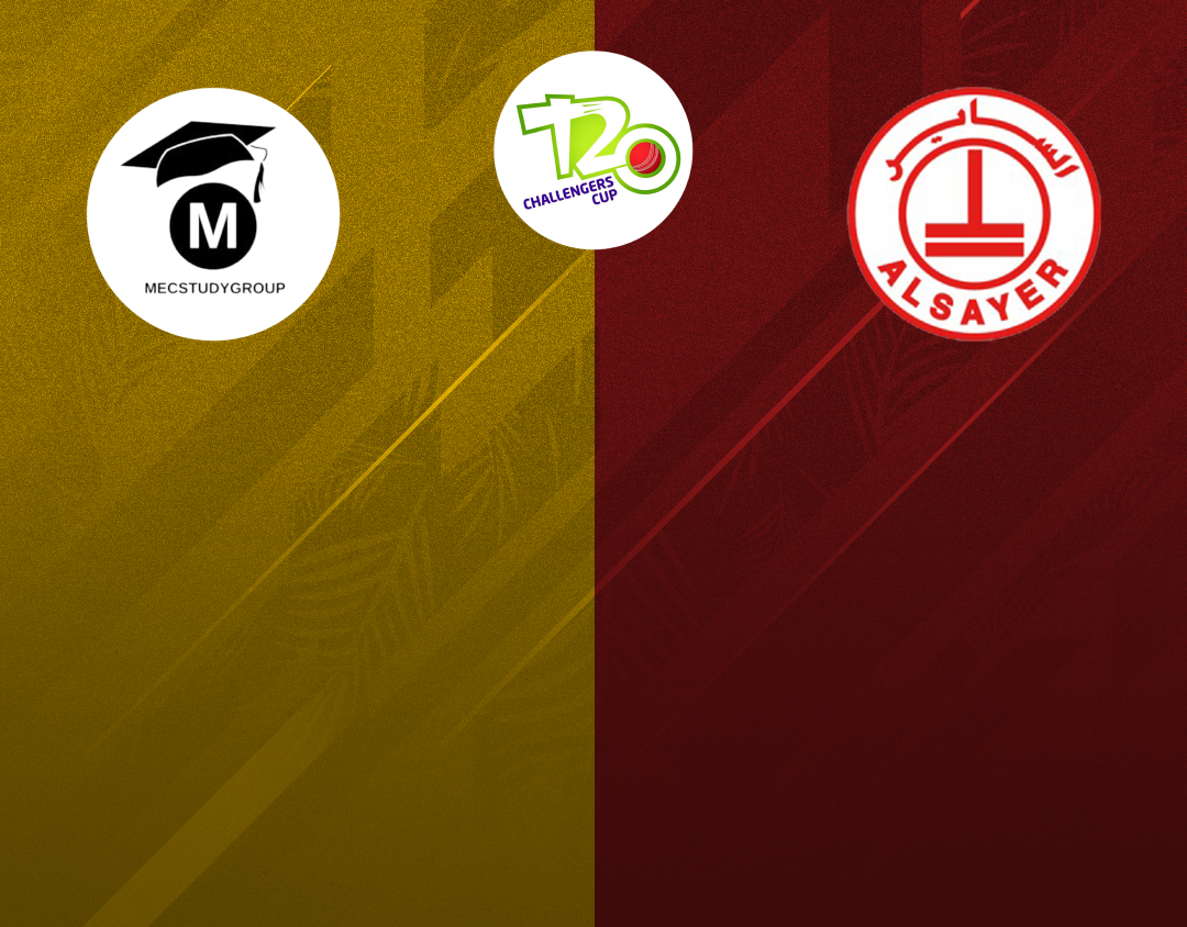 Match 31 of kcc t20 challengers cup, 2024: al sayer vs mec study group banner