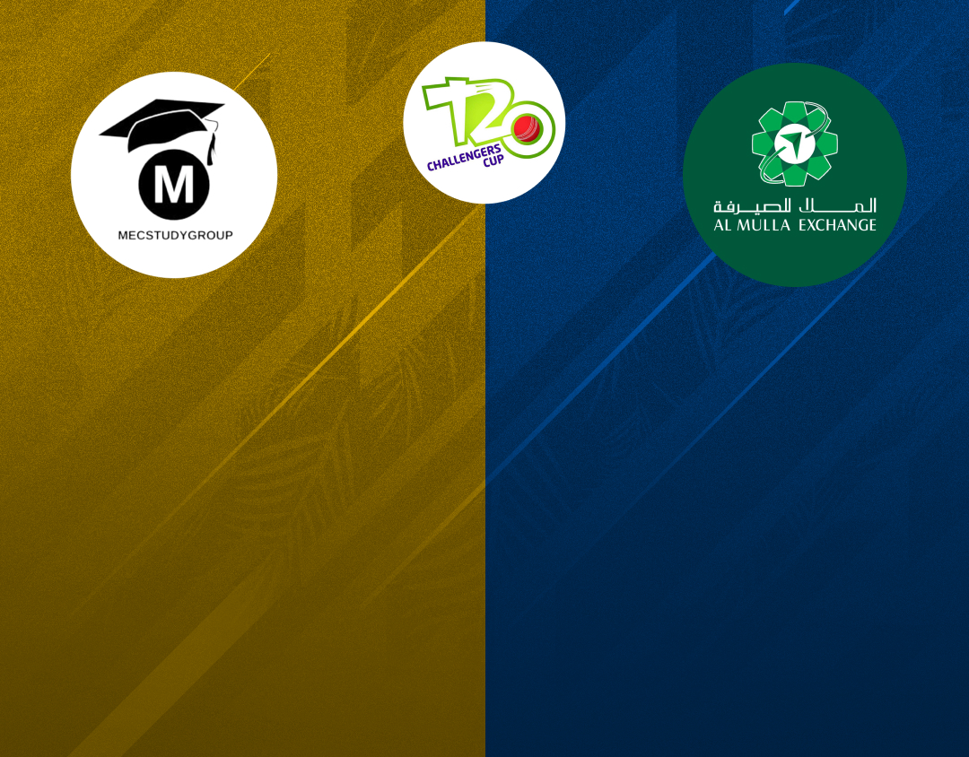 Match 38 of kcc t20 challengers cup, 2024: al mulla exchange - b vs mec study group banner