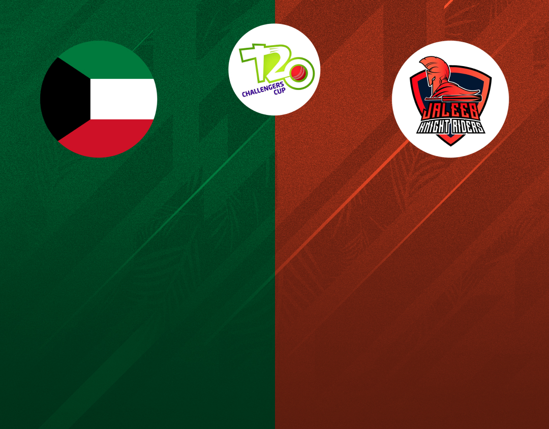 Match 43 of kcc t20 challengers cup, 2024: kuwait under-19 vs jeleeb knight riders banner