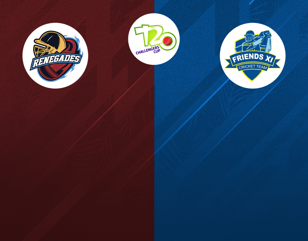 Match 48 of kcc t20 challengers cup, 2024: renegades cc vs friends xi banner