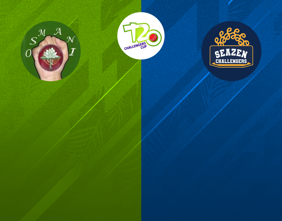 Match 52 of kcc t20 challengers cup, 2024: osmani cc vs seazen challengers banner