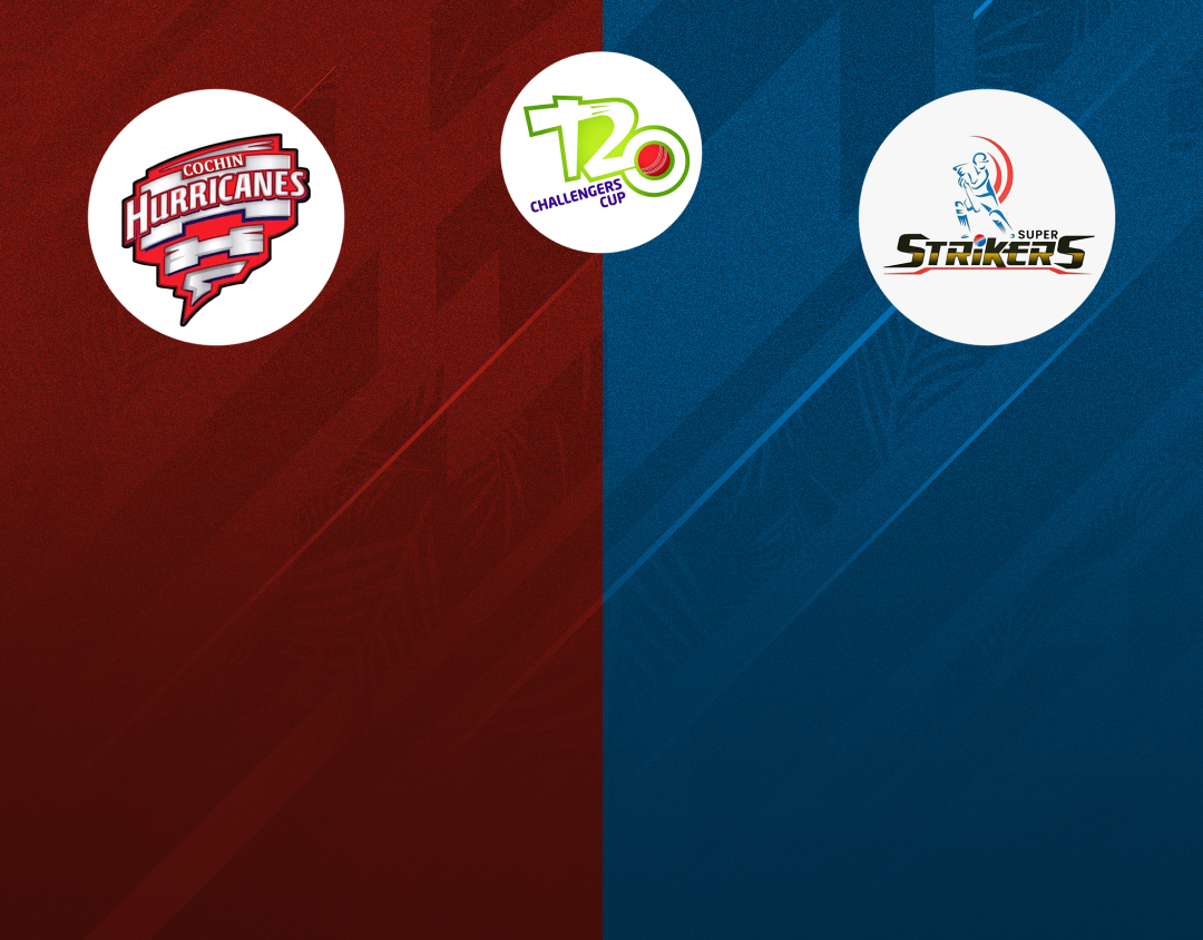 Match 59 of kcc t20 challengers cup, 2024: super xi strikers vs cochin hurricanes banner