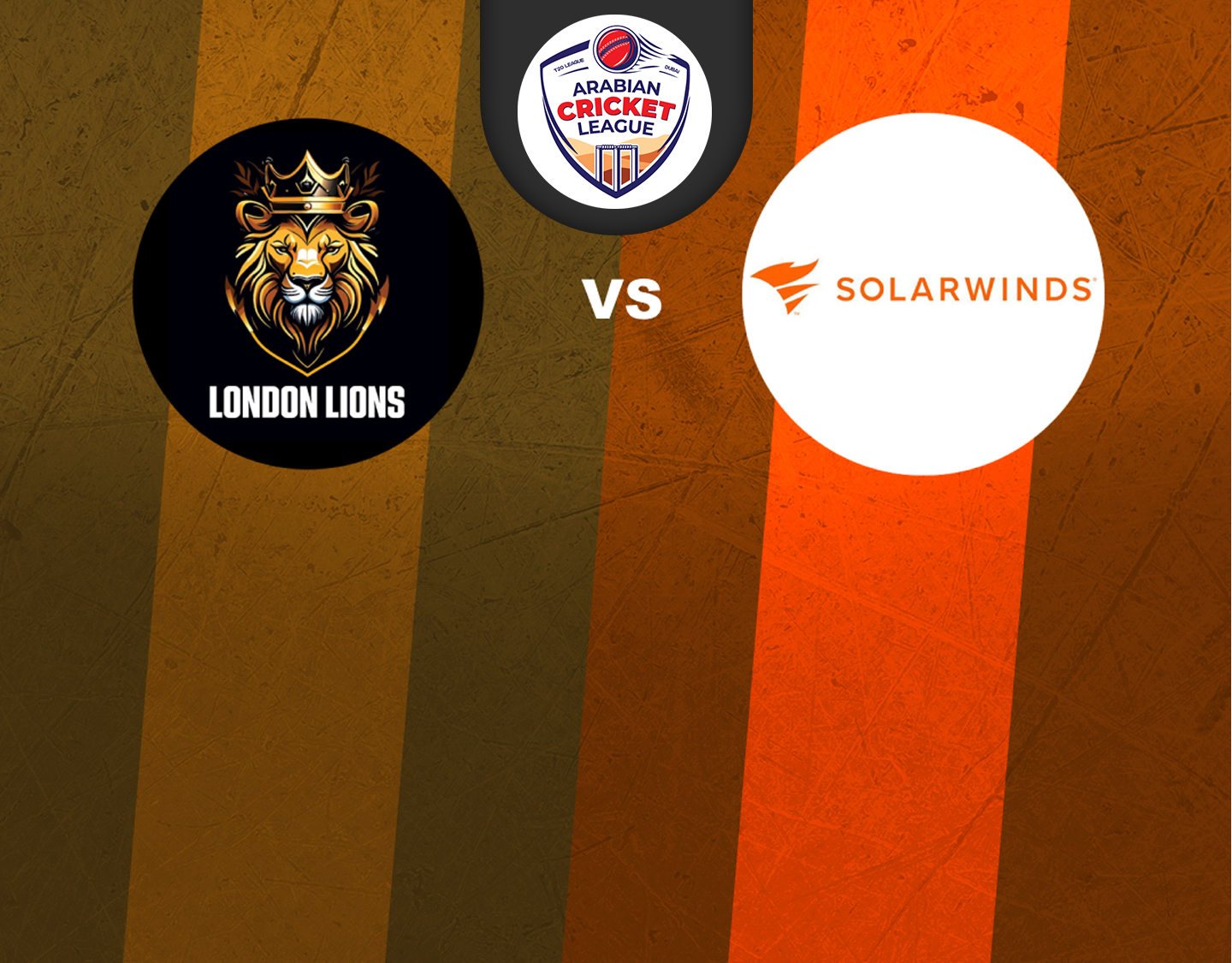 Match 36 of icca arabian cricket league round 2: london lions vs spades real estate banner