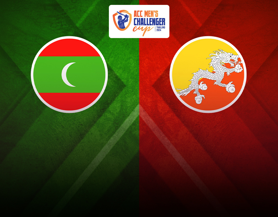 7/8 place play off of acc men's t20i challenger cup, 2024: bhutan vs maldives banner