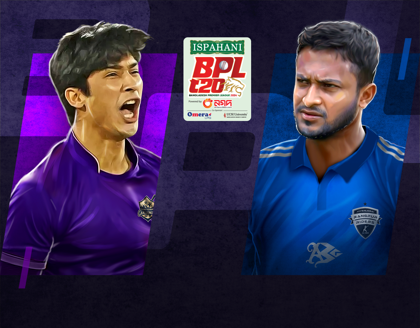 Match 34 of bangladesh premier league, 2024: chattogram challengers vs rangpur riders banner