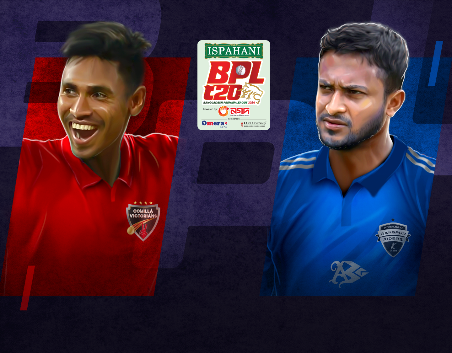 Match 40 of bangladesh premier league, 2024: comilla victorians vs rangpur riders banner