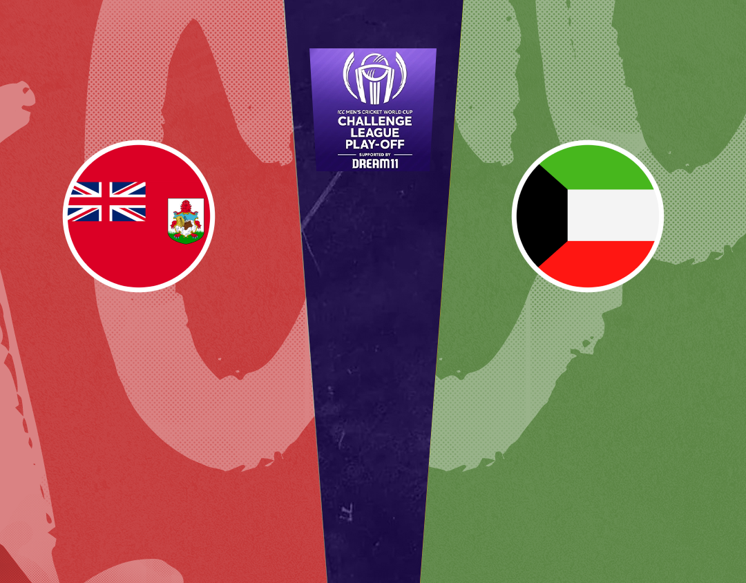Match 11 of icc cwc challenge league play-off, 2024: bermuda vs kuwait banner