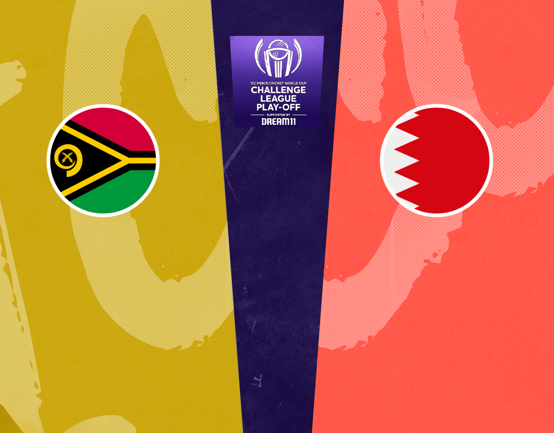 Match 2 of icc cwc challenge league play-off, 2024: vanuatu vs bahrain banner