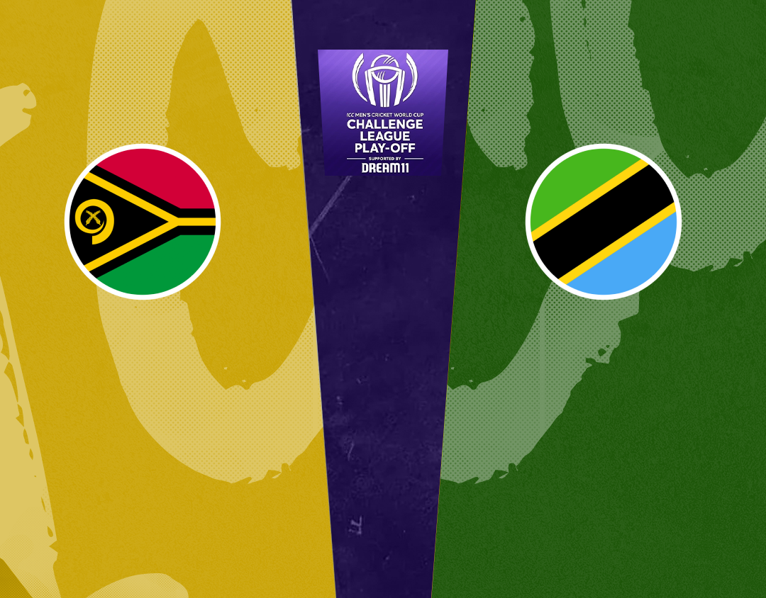 Match 4 of icc cwc challenge league play-off, 2024: vanuatu vs tanzania banner