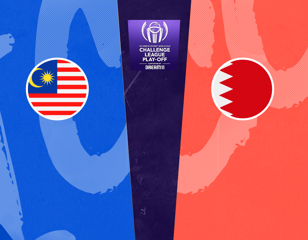 Match 6 of icc cwc challenge league play-off, 2024: malaysia vs bahrain banner