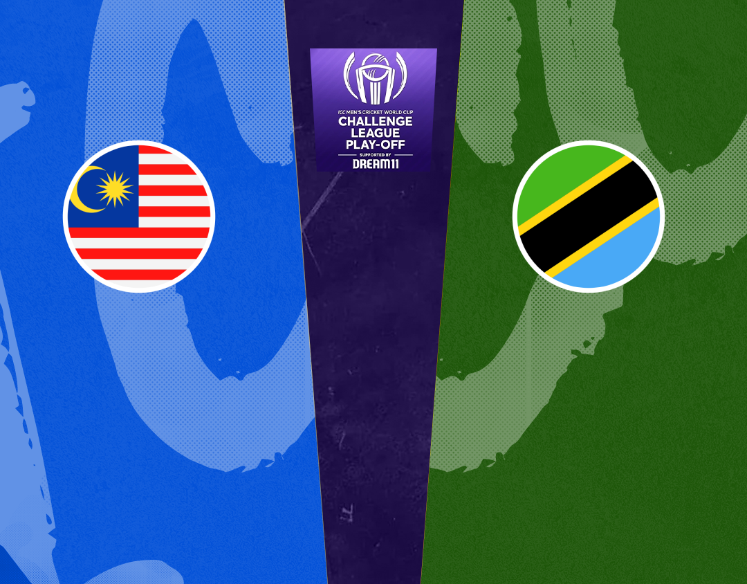 Match 8 of icc cwc challenge league play-off, 2024: malaysia vs tanzania banner