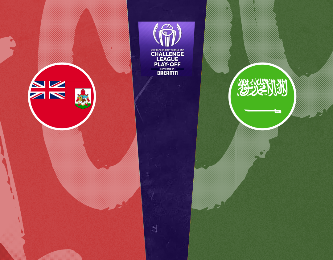 Match 7 of icc cwc challenge league play-off, 2024: bermuda vs saudi arabia banner