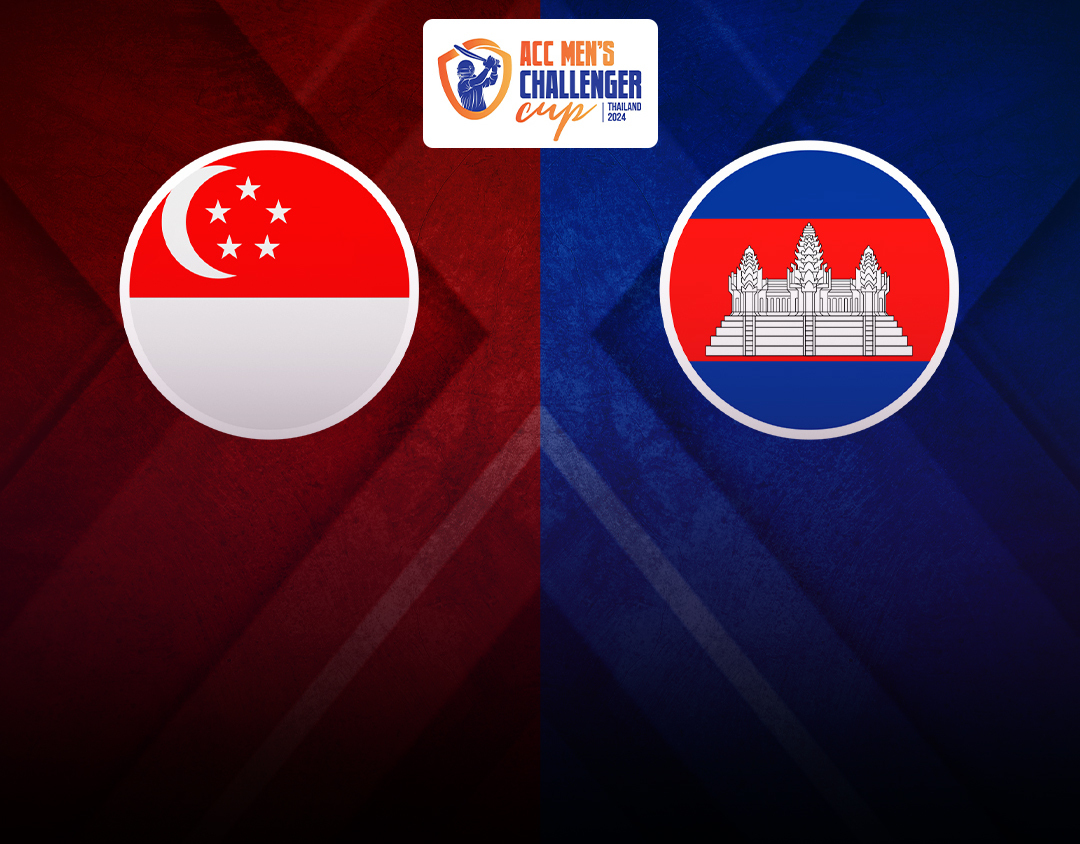 2nd semi-final of acc men's t20i challenger cup, 2024: singapore vs cambodia banner