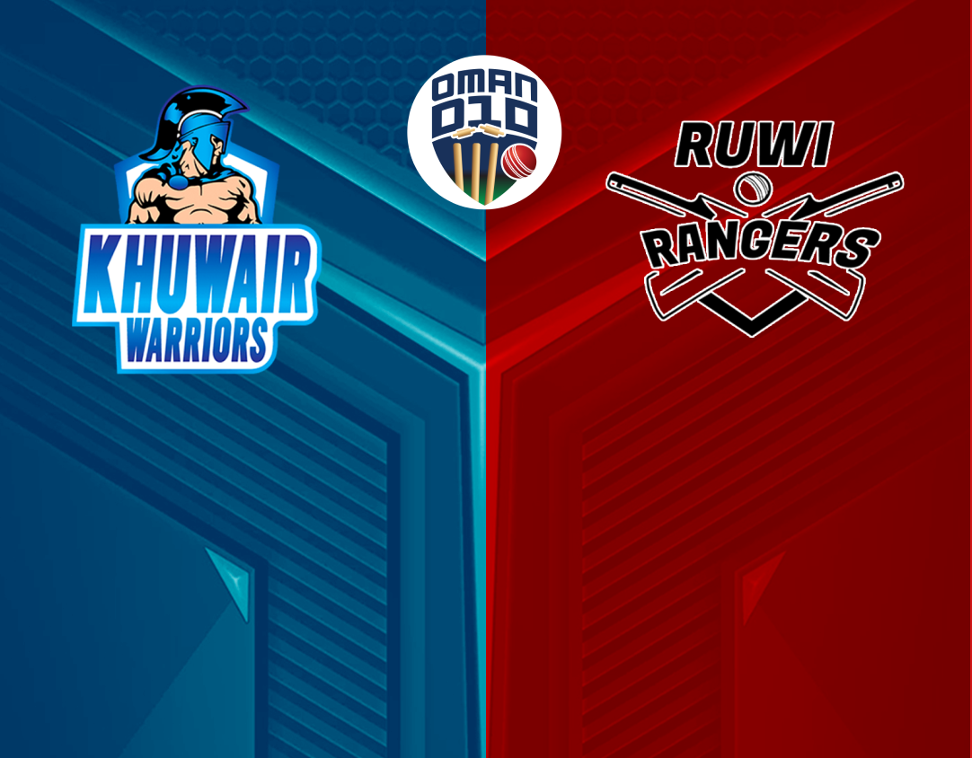 Match 13 of oman d10 league, 2024: ruwi rangers vs khuwair warriors banner