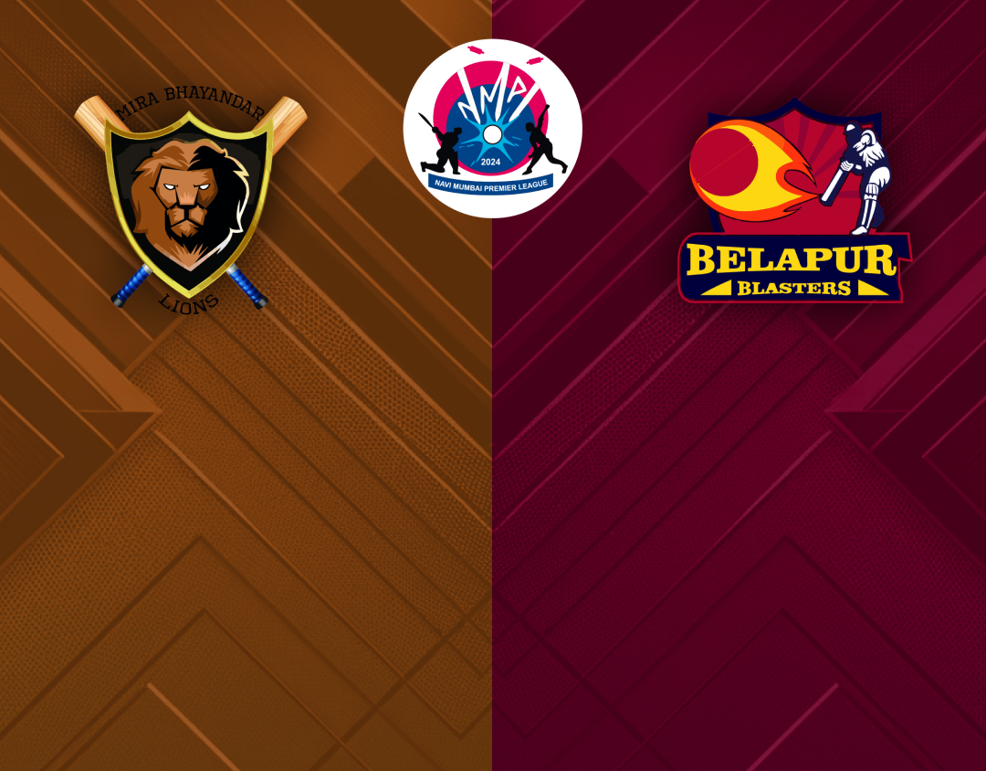 Match 13 of navi mumbai premier league: belapur blasters vs mira bhayandar lions banner