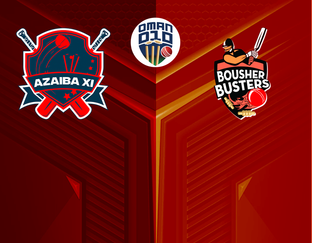 Match 14 of oman d10 league, 2024: bousher busters vs azaiba xi banner