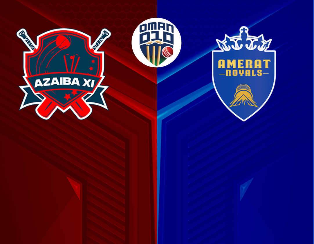 Match 17 of oman d10 league, 2024: amerat royals vs azaiba xi banner