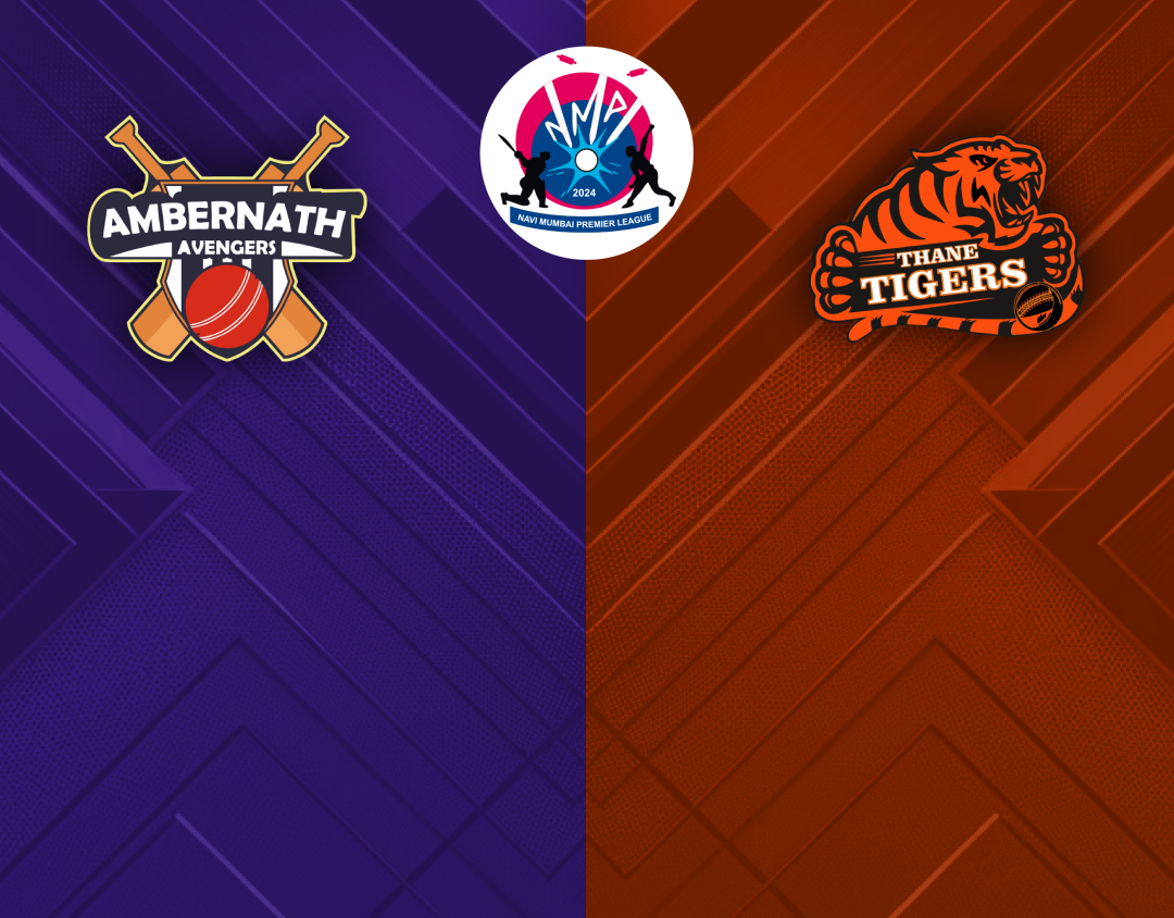 Match 19 of navi mumbai premier league: ambernath avengers vs thane tigers banner