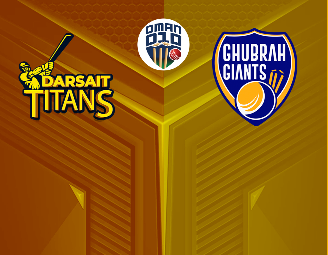 Match 22 of oman d10 league, 2024: darsait titans vs ghubrah giants banner