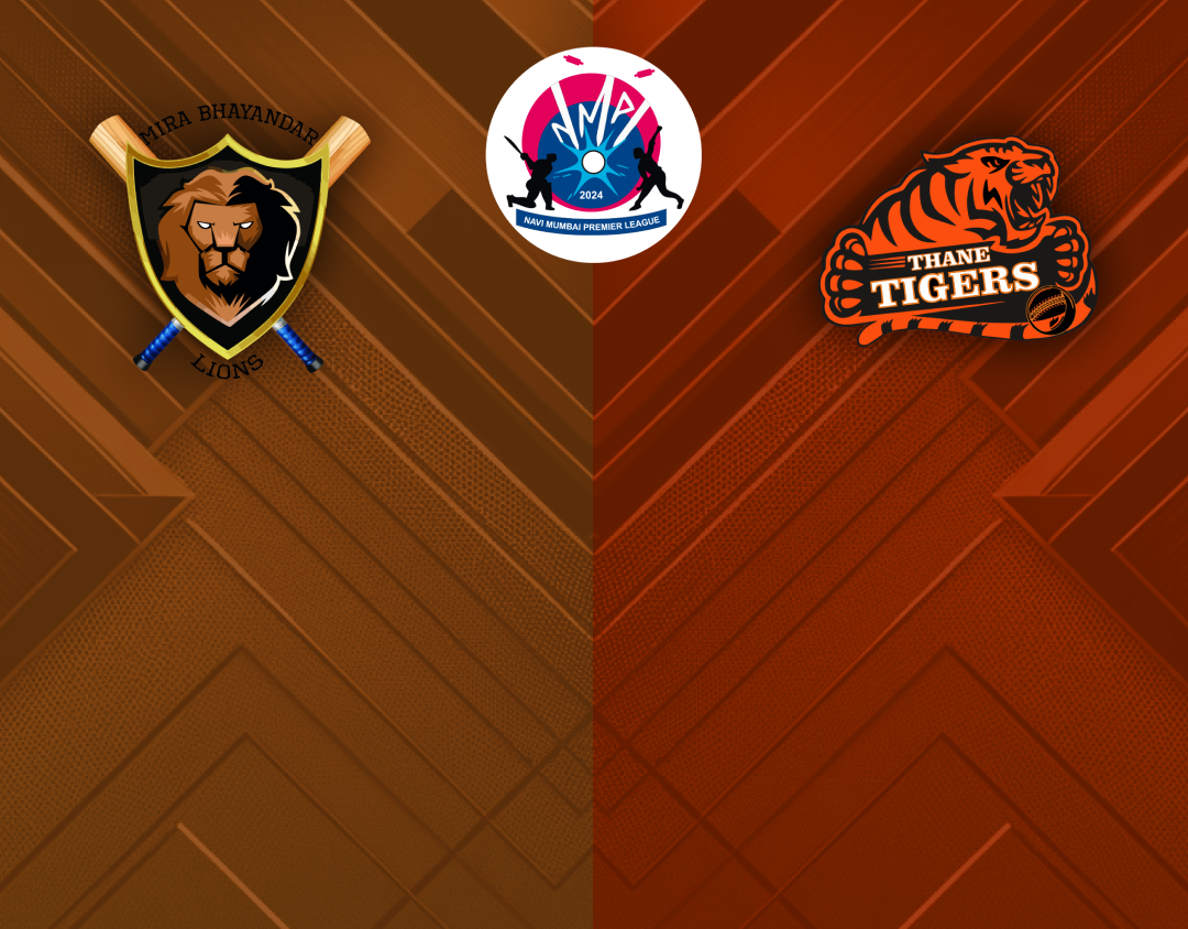 Match 26 of navi mumbai premier league: mira bhayandar lions vs thane tigers banner