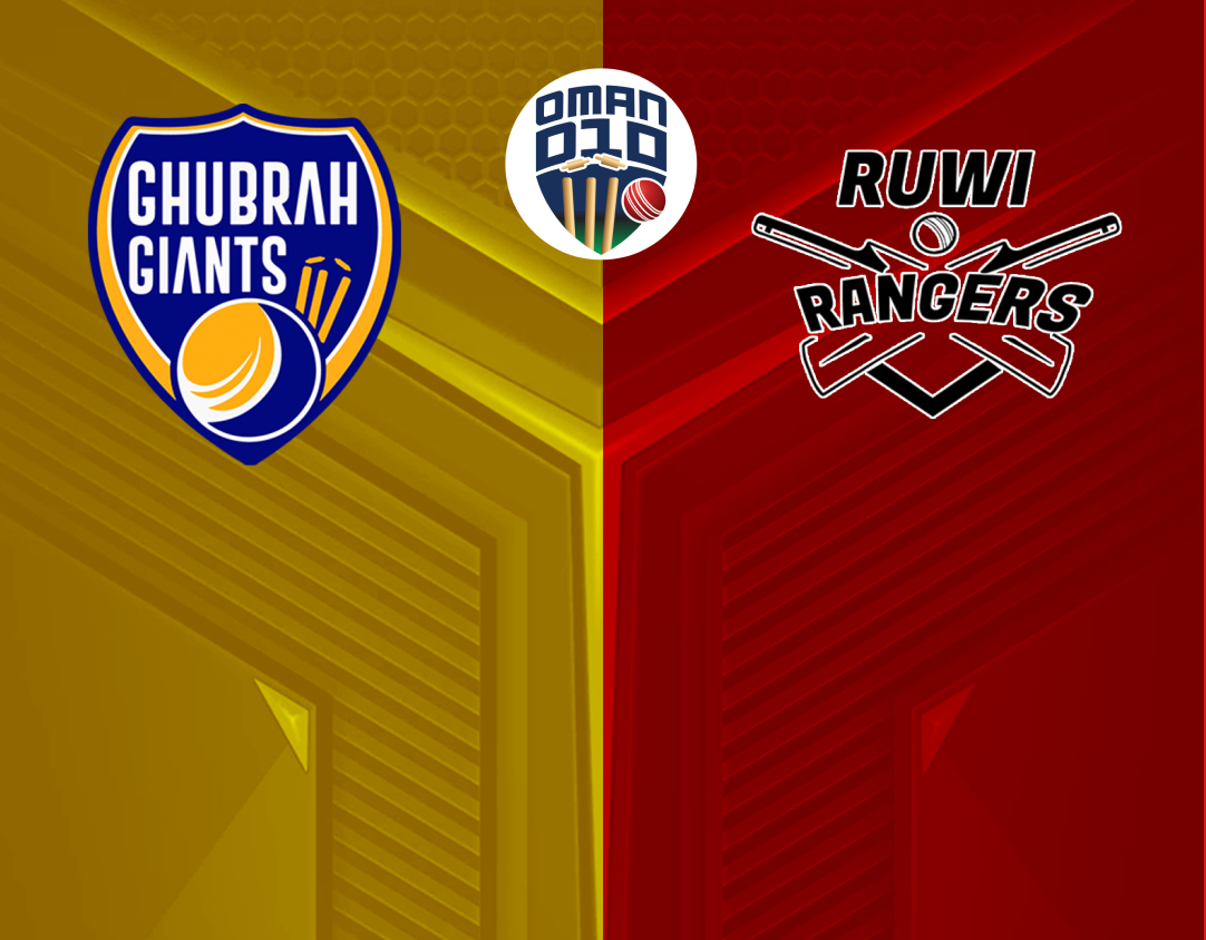 Match 27 of oman d10 league, 2024: ghubrah giants vs ruwi rangers banner